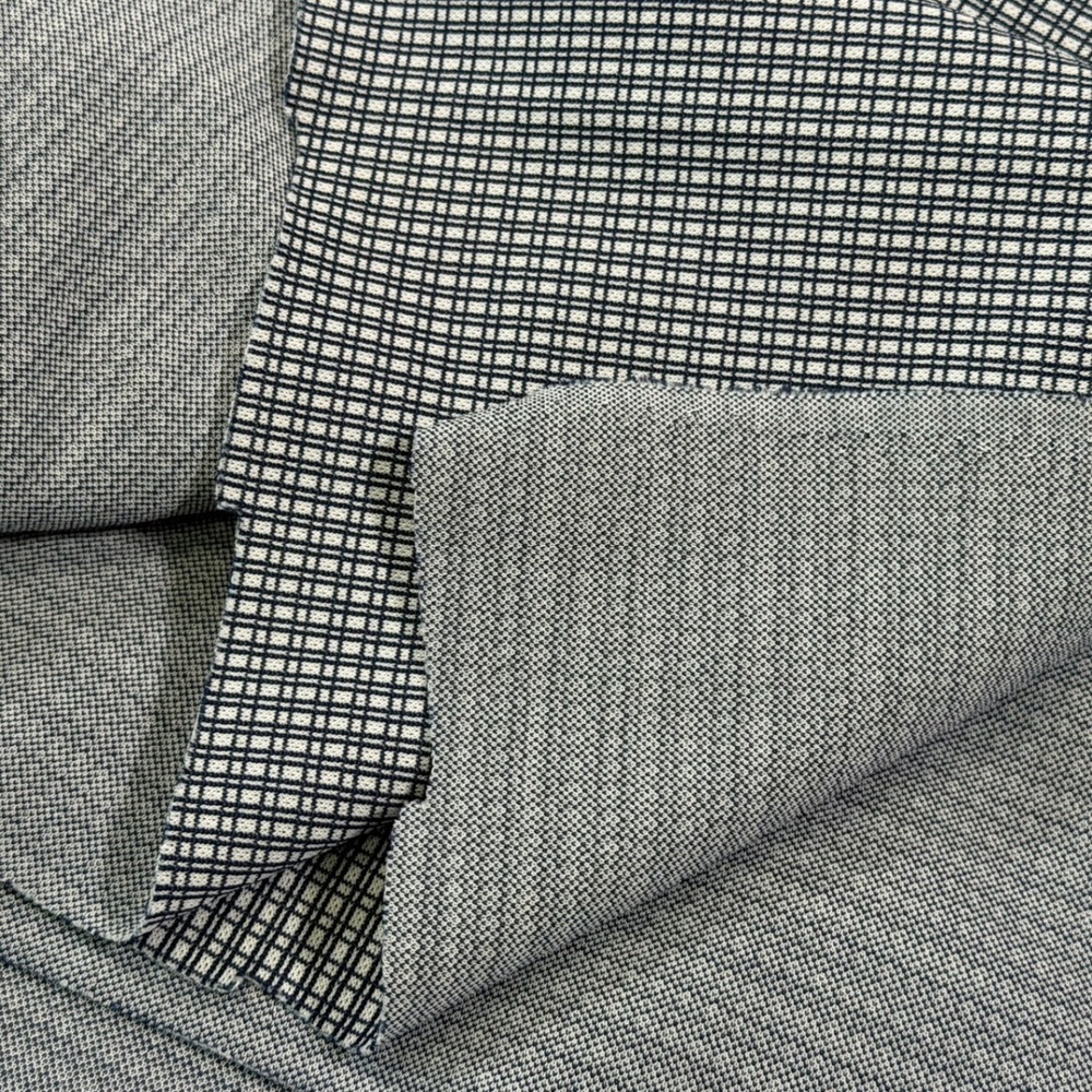 Navy Blue White Houndstooth Check Fabric 2 Pieces Sewing Crafting Dark Academia - Picture 3 of 10